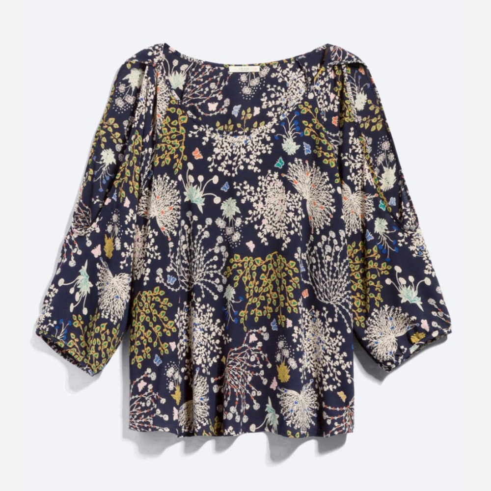 Floral Cold-Shoulder Top, Size 2x
